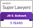 Logo Recognizing Bollwerk & Associates, LLC.'s affiliation with Super Lawyers